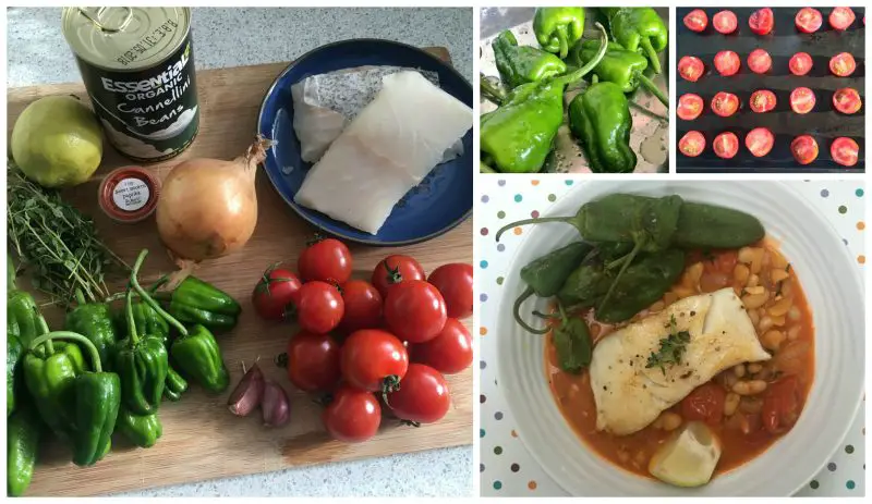 Panfried Pollack with Padron peppers