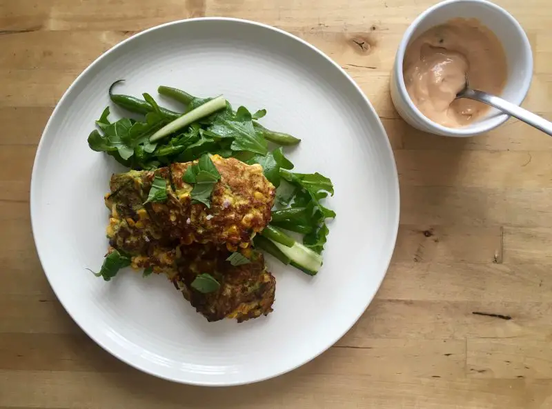 Corn fritters from the Riverford Organic recipe box