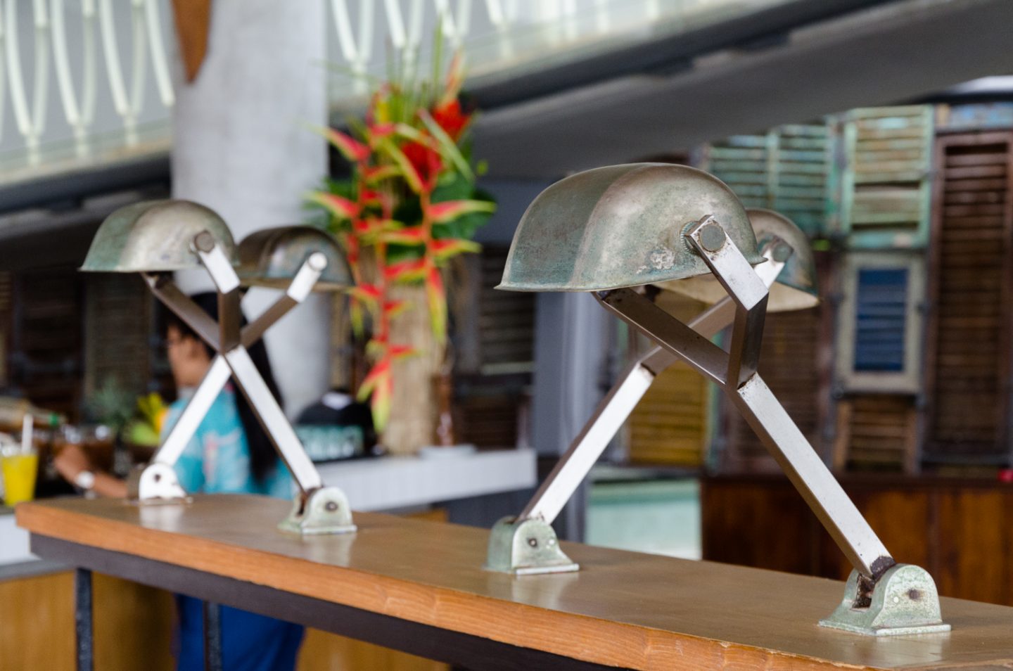 Light fittings at the stylish potato head bar in bali