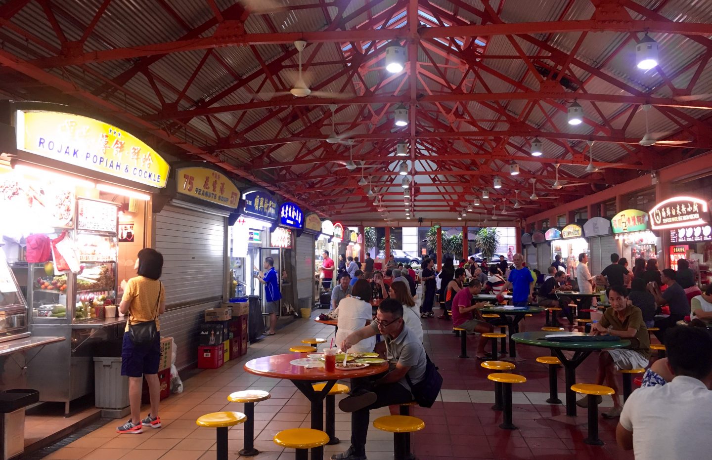 Inside Maxwell Road Hawker Centre