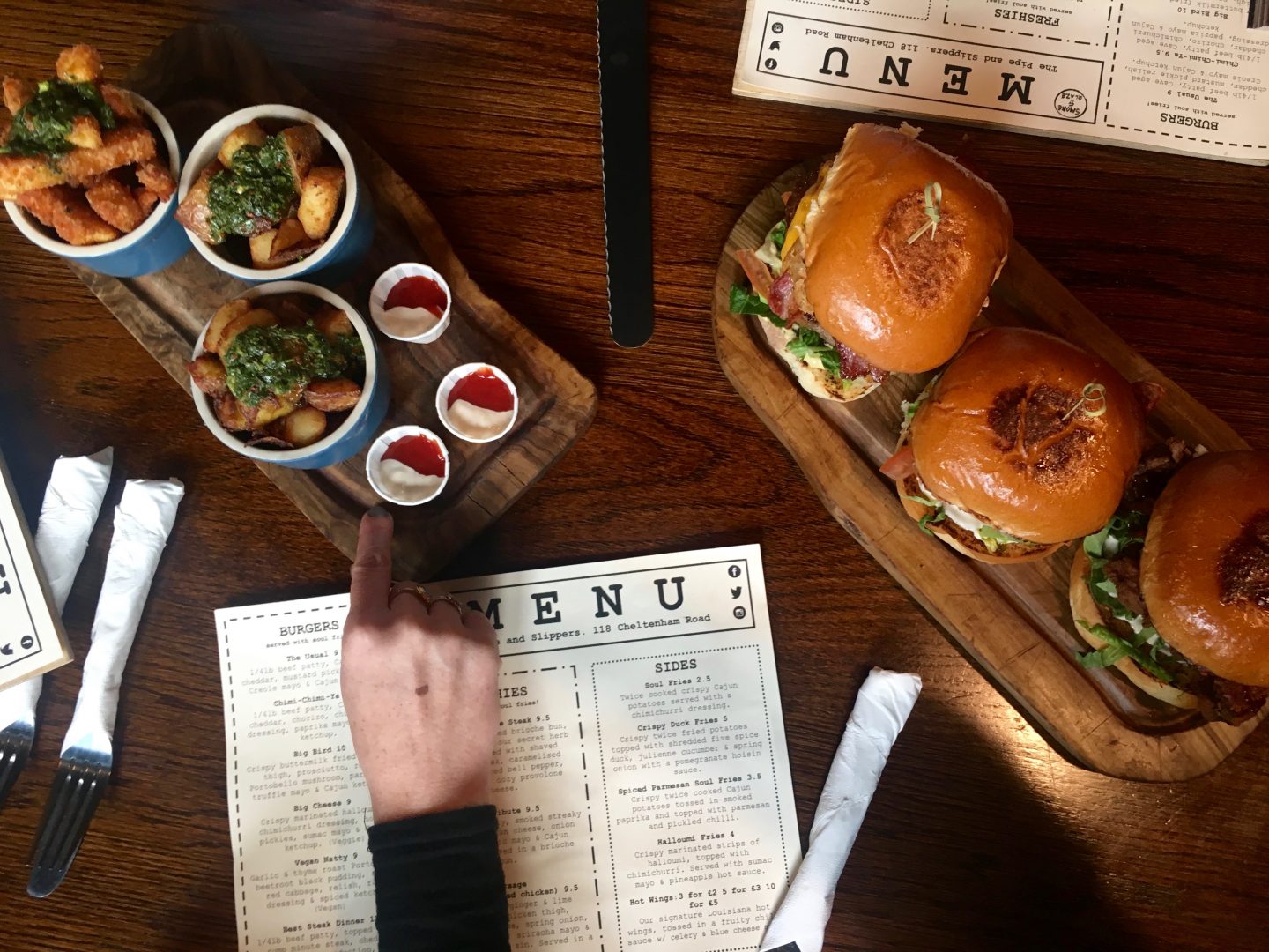 Burgers and Roasties with chimi-churri on the bristol food tour