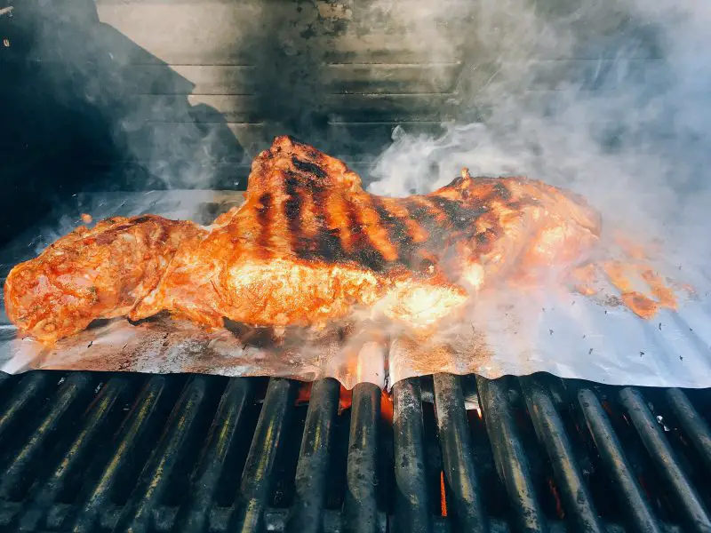 BBQ lamb on the grill