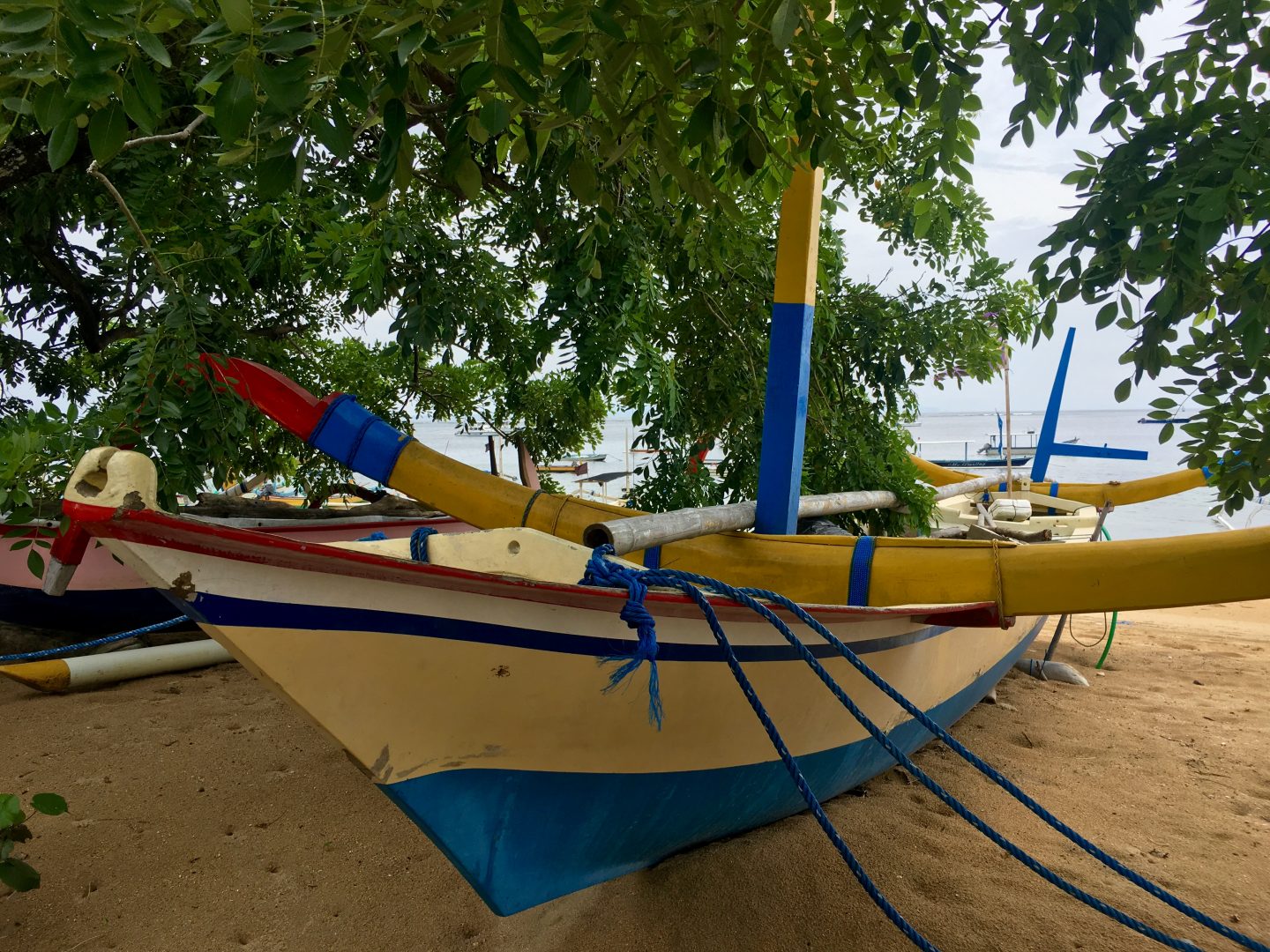 Boats on the beach at Sanur