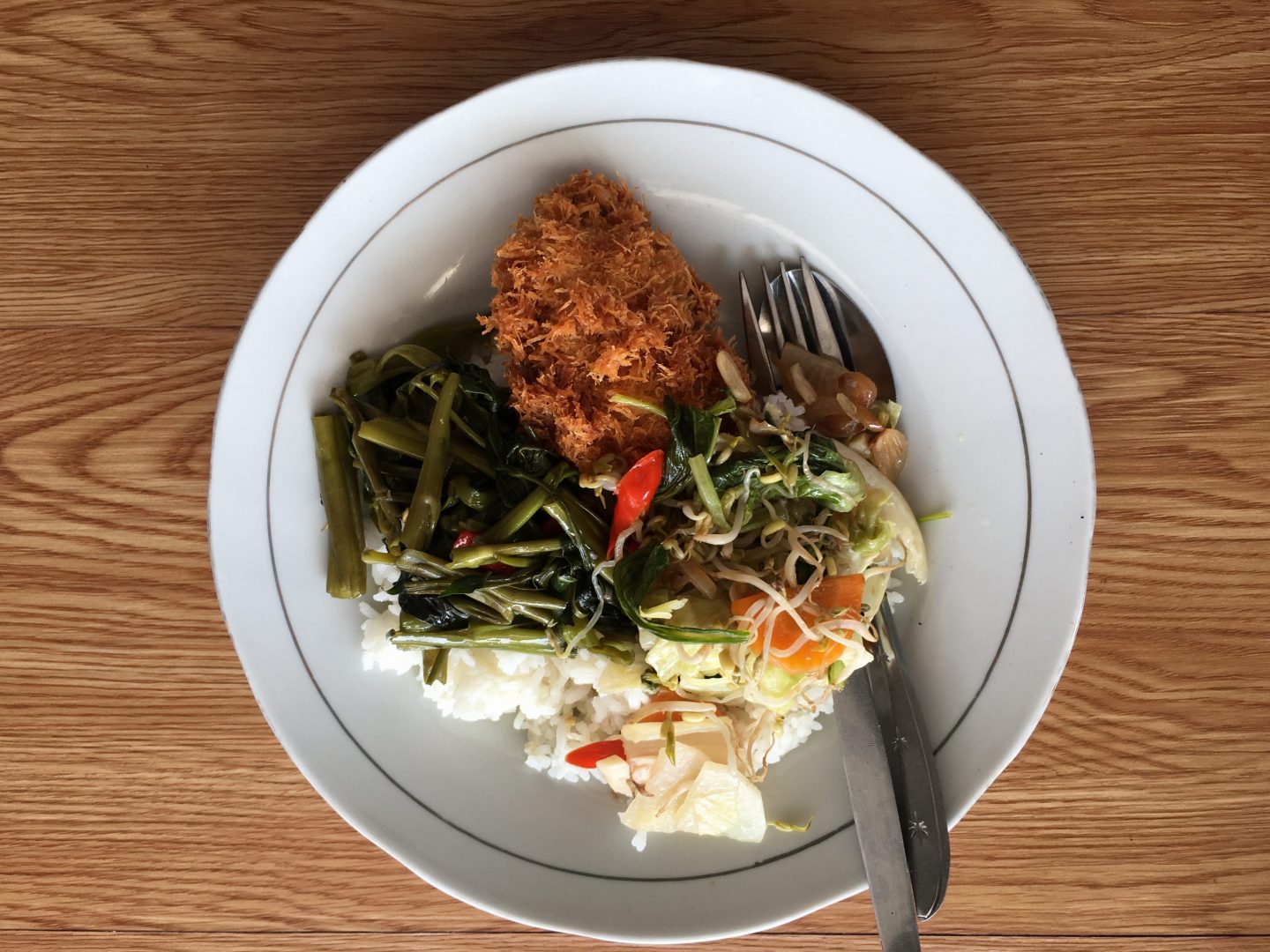 Fried chicken and greens