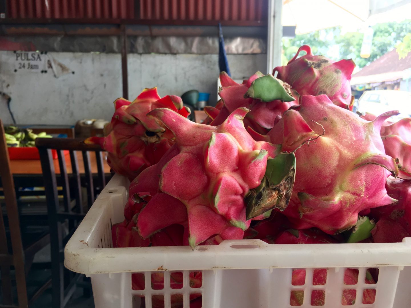 Dragon fruit at a warung in Bali