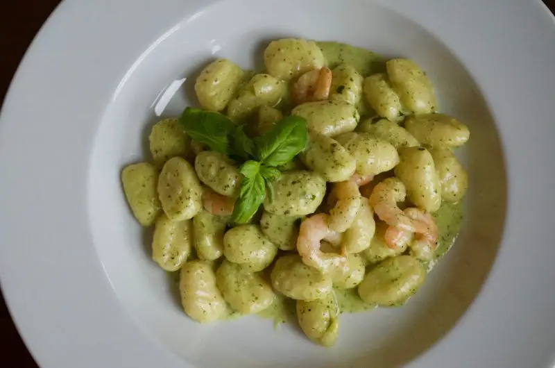 Gnocchi with green sauce