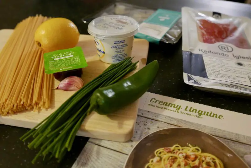 Creamy Linguine with King Prawns and Serrano Ham