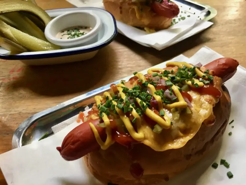 Hotdogs at Ferdydurke bar in Melbourne