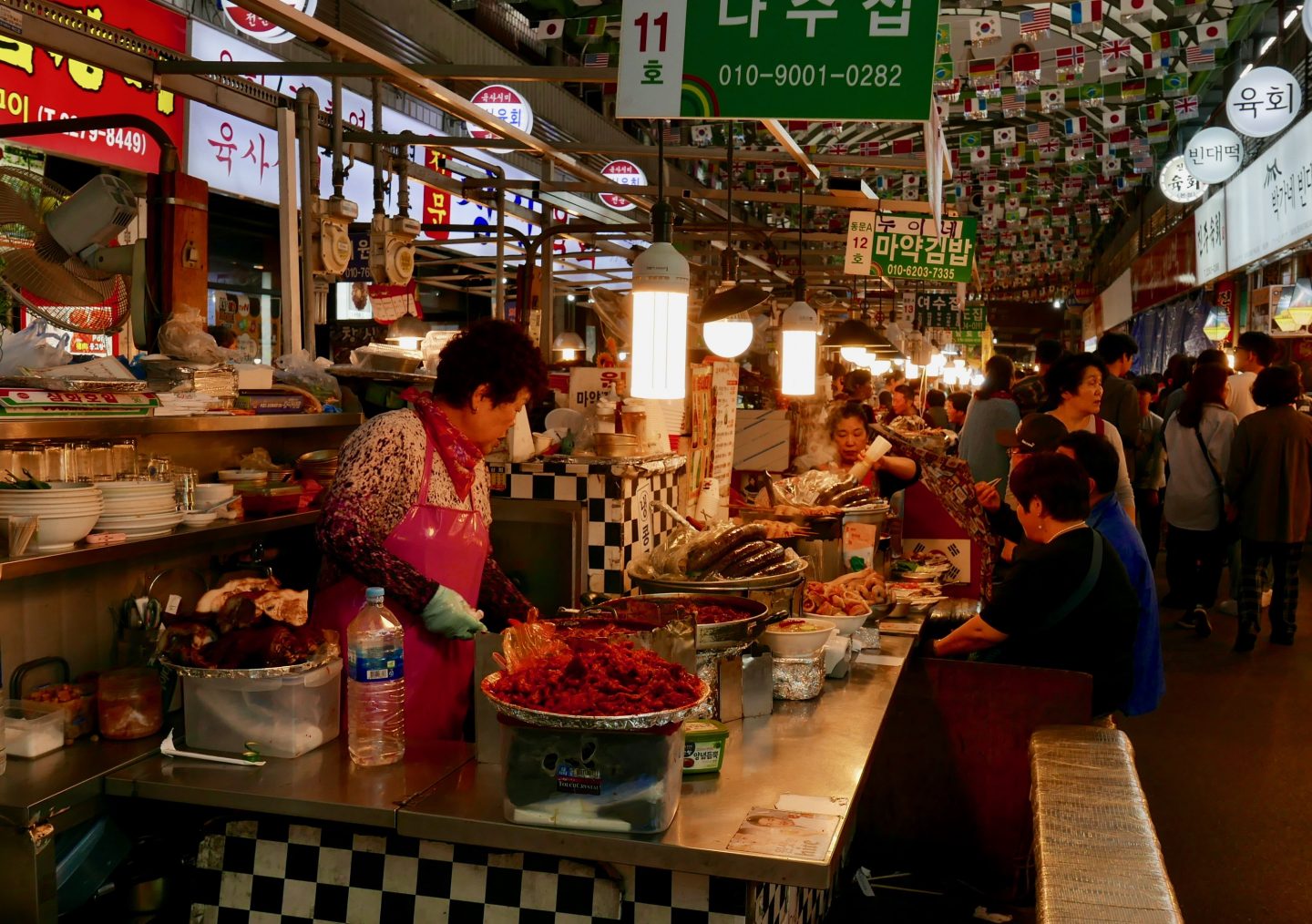 Gwangjang night market stalls