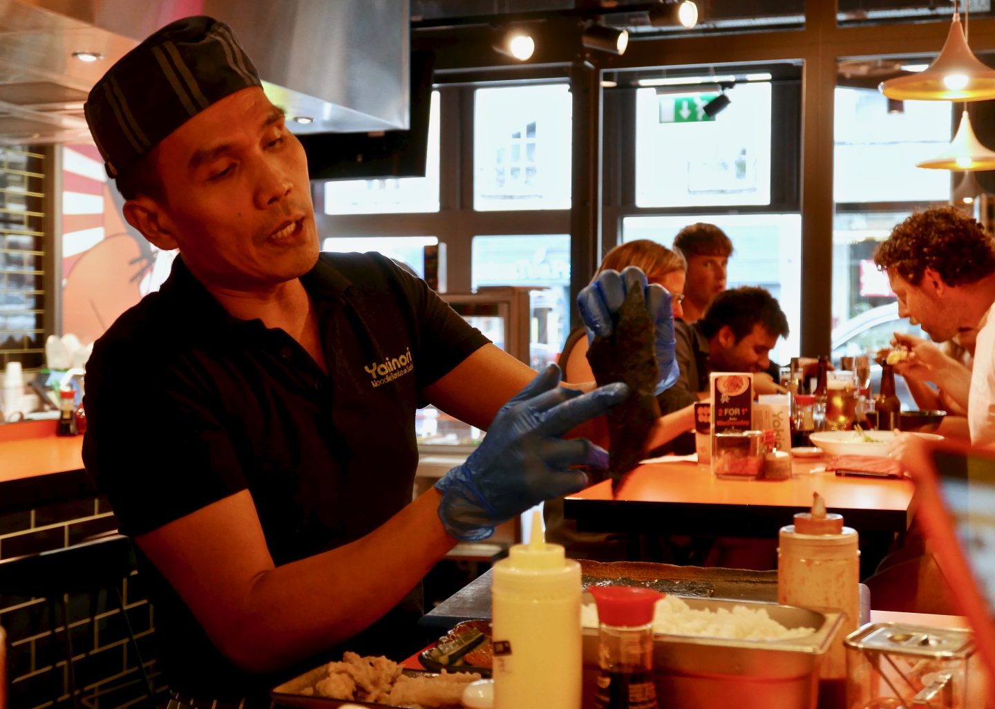 Temaki hand roll making demo from the chef at Yakinori in Bristol