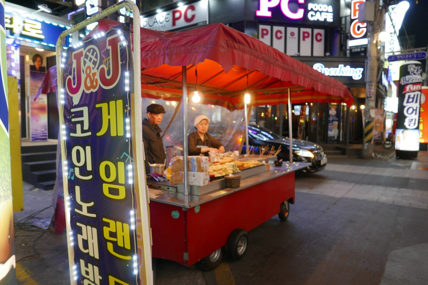 Corner street food stall in Seoul