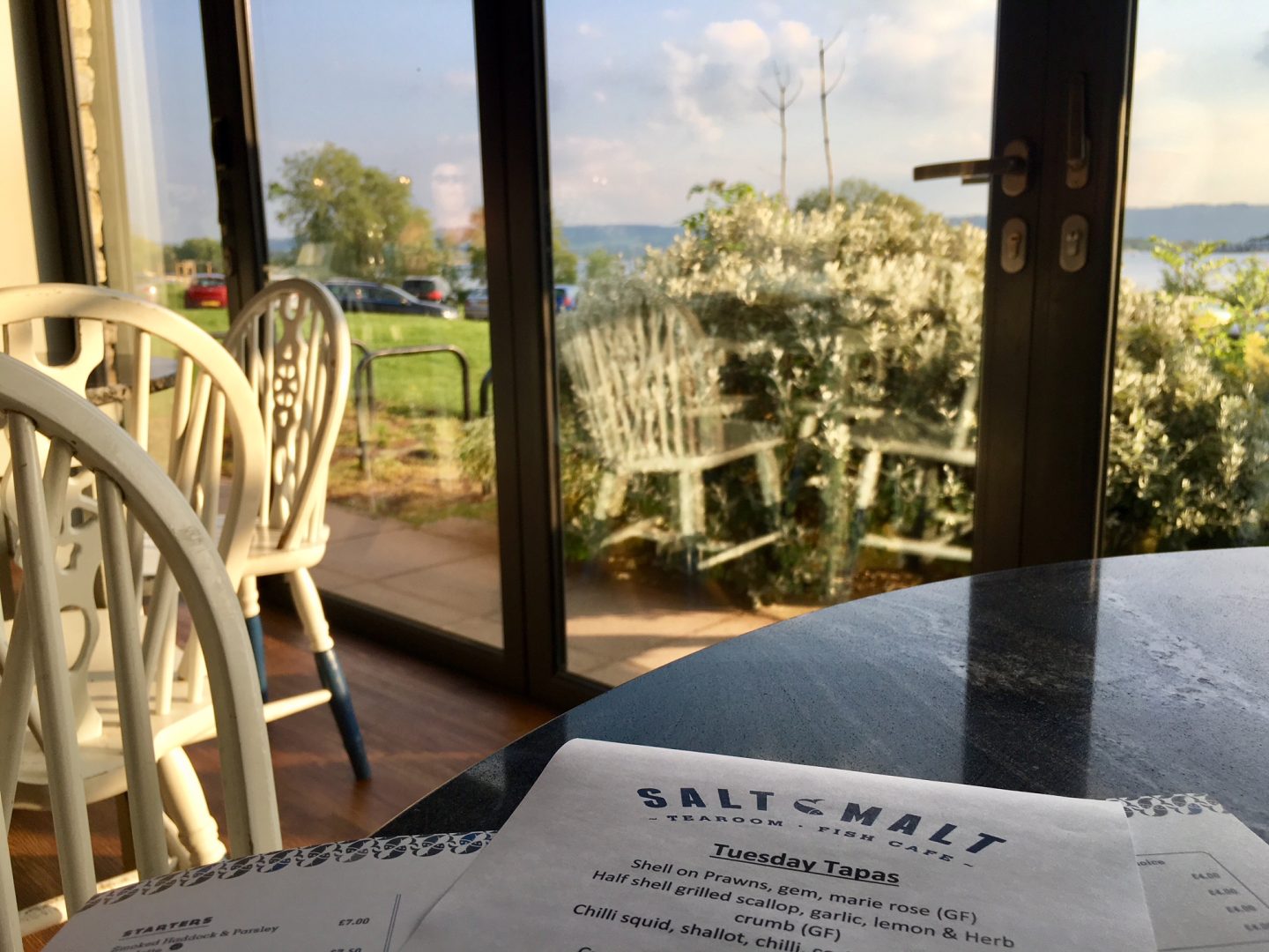 Views from the Salt and Malt restaurant in Chew Valley