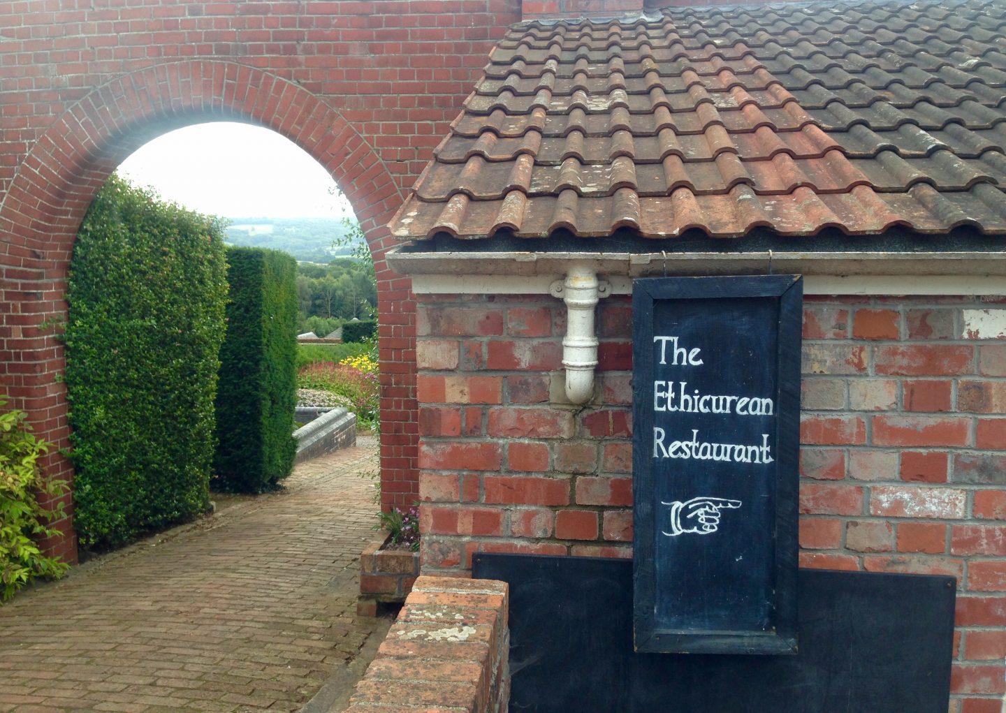 The entrance to the Ethicurean restaurant