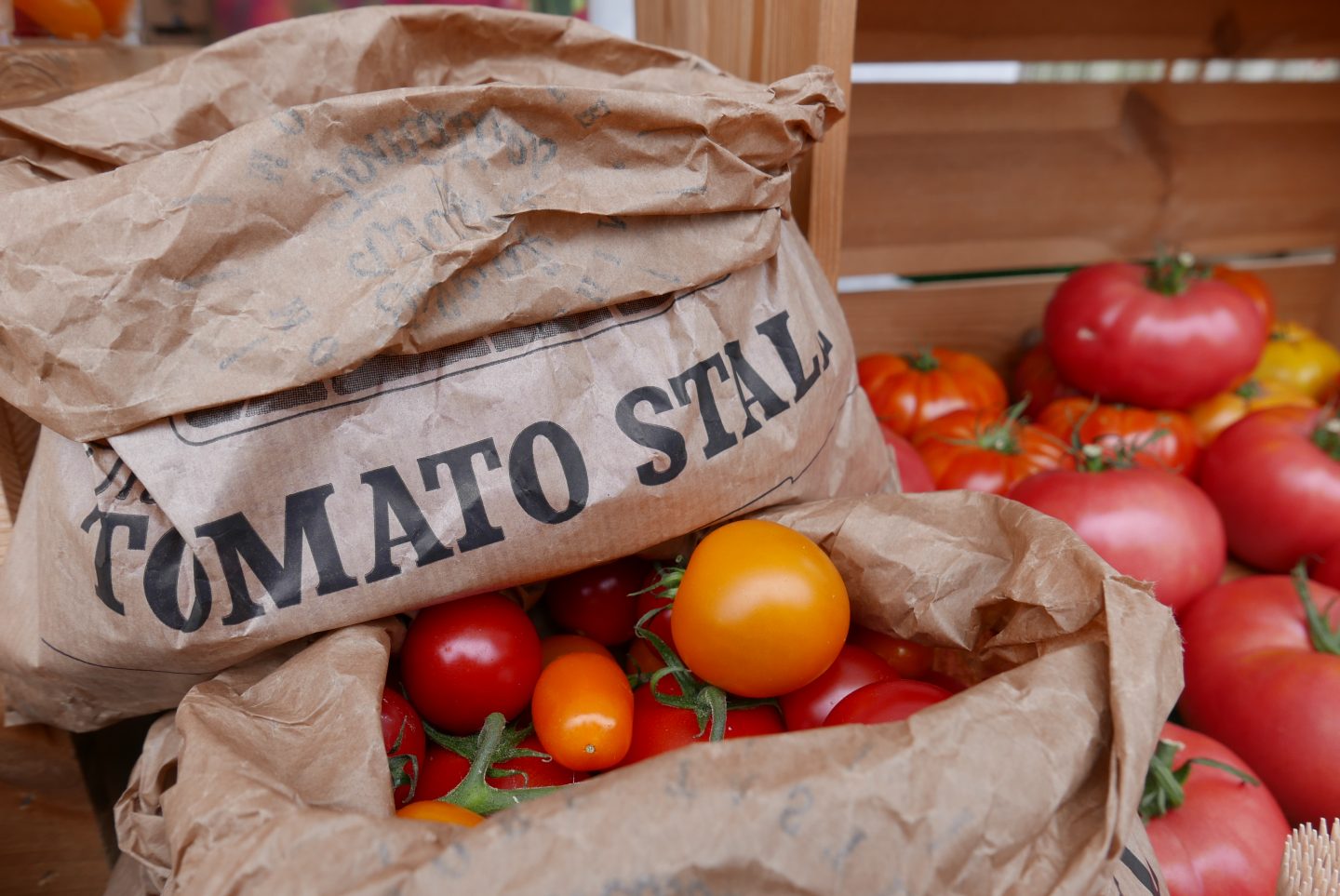 Tomatos on sale at Abergavenny Festival 