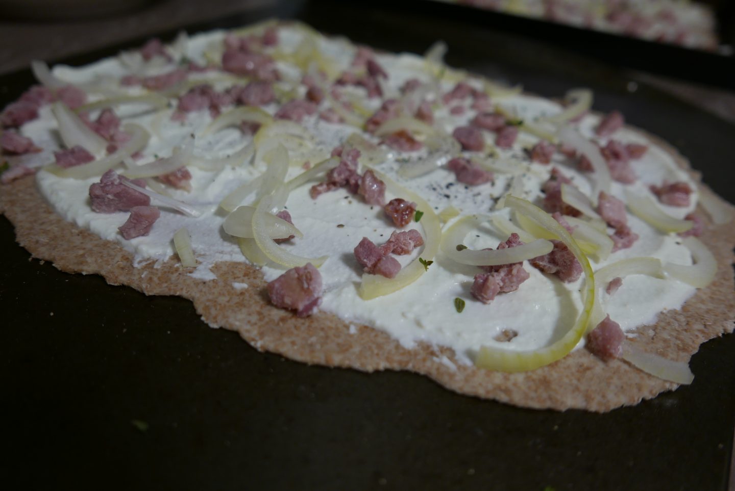 Flammkuchen ready for the grill