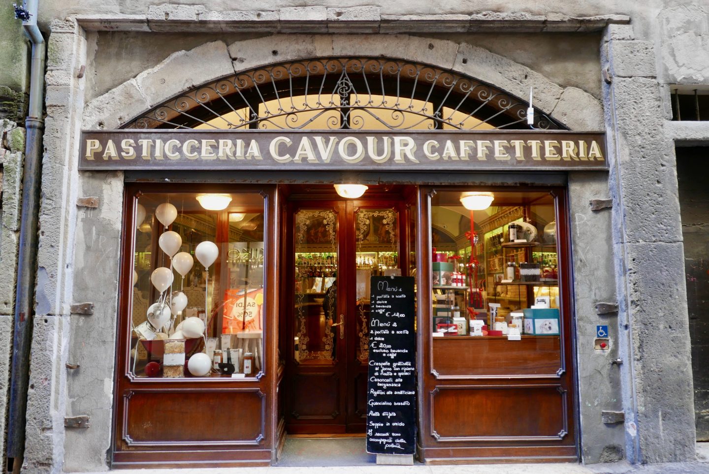 Pasticceria Cavour shop front in Bergamo Citta Alta