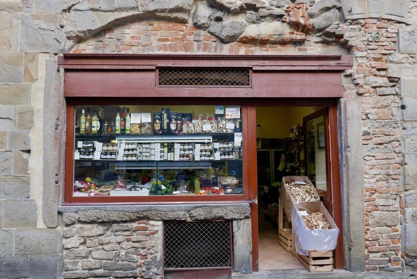 Old shop fronts in Bergamo