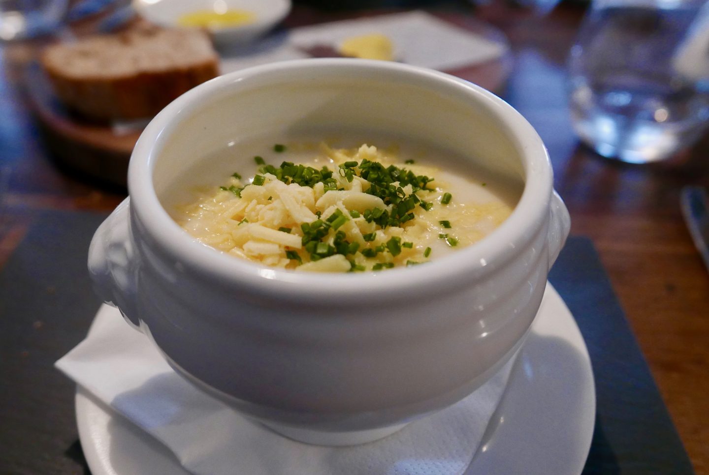 Cauliflower cheese soup at The Hardwick