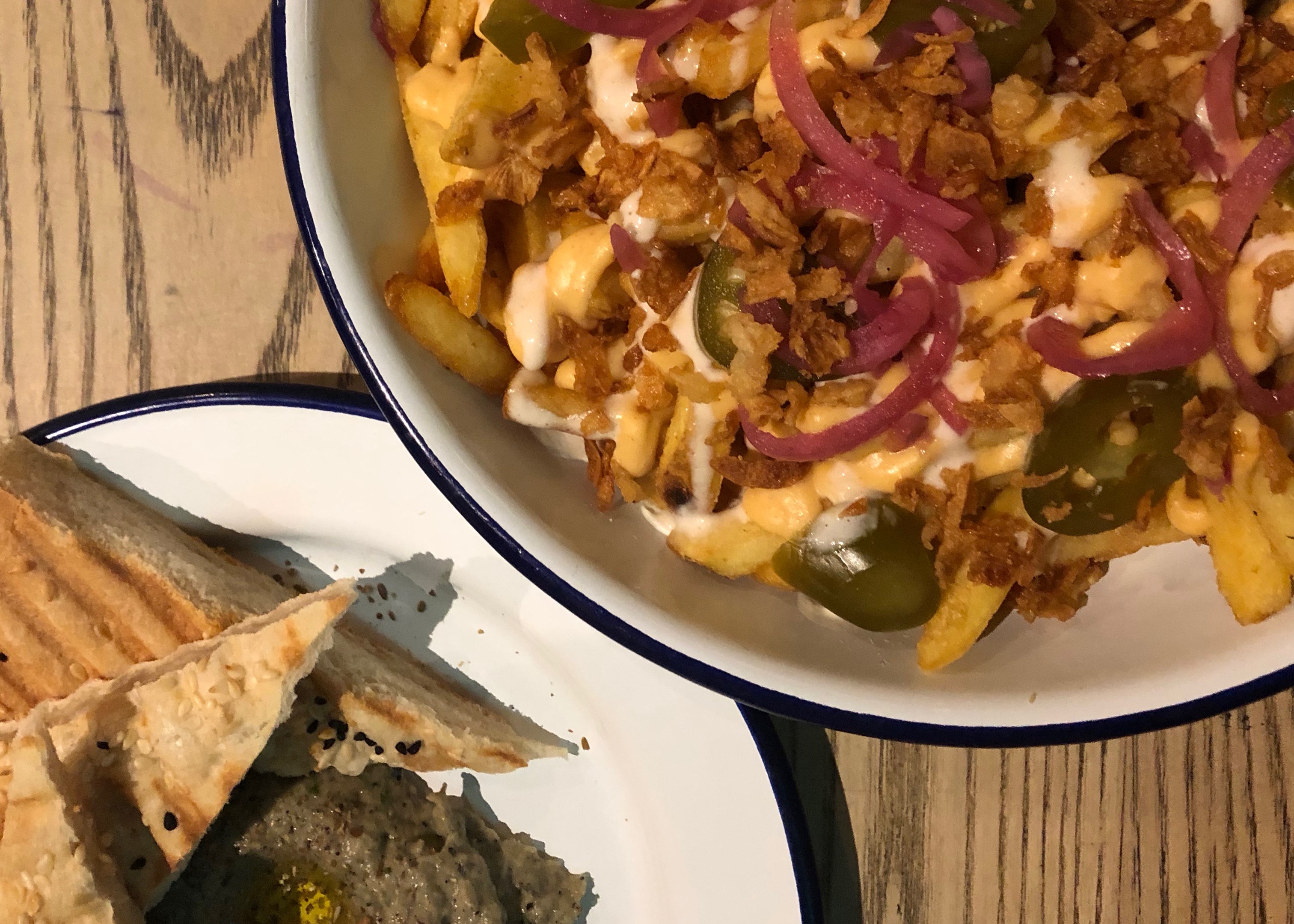 Hoba Kebab Dirty Vegan Fries and Flatbread