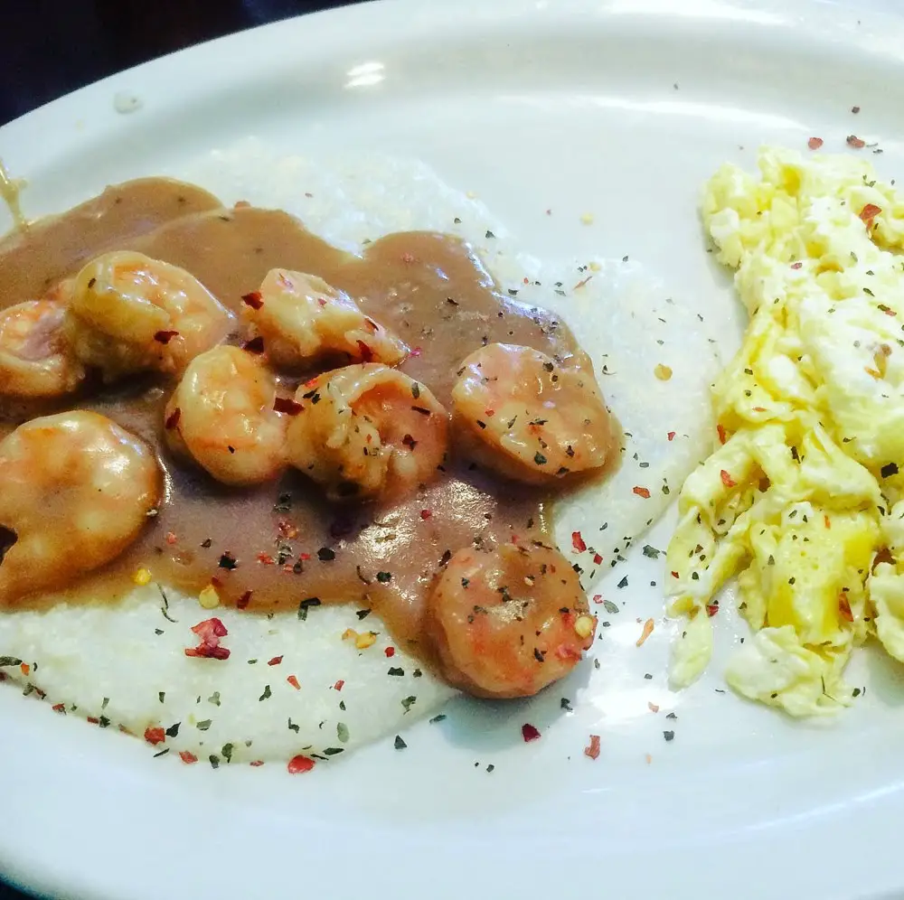 Grits and gravy at Narobia in Savannah, Georgia