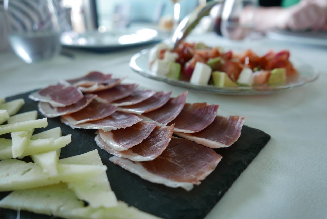 Manchego and Cured meat at Hotel Miba in Salobena, Spain.