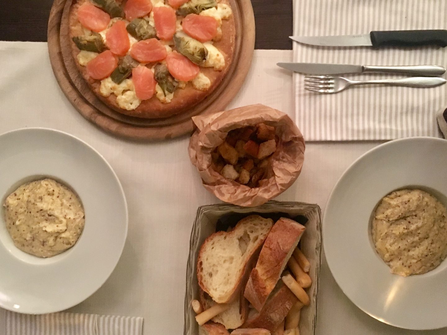 Pizza Romana and Polenta Tarangana in Bergamo