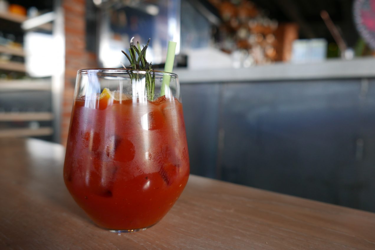 Bloody Mary with scorched rosemary