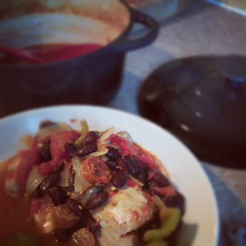 chilli chicken and chorizo one pot