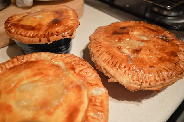 Pastry Topped Fish and Leek Pies fresh out of the oven