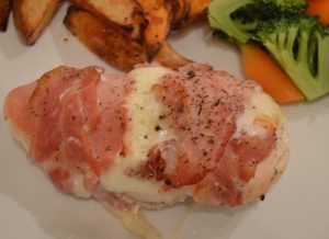 mozzarella and bacon wrapped chicken