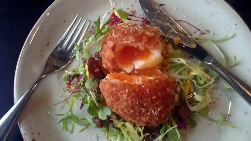 Scotch egg with runny yolk! 