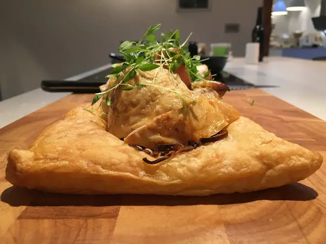 chicken pie at The Woodspeen cookery school near Newbury.