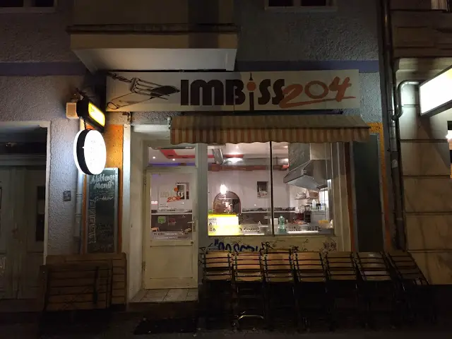 Imbiss 204 restaurant in Berlin, Germany from the outside.