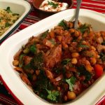 Harissa lamb stew with chickpeas and kale