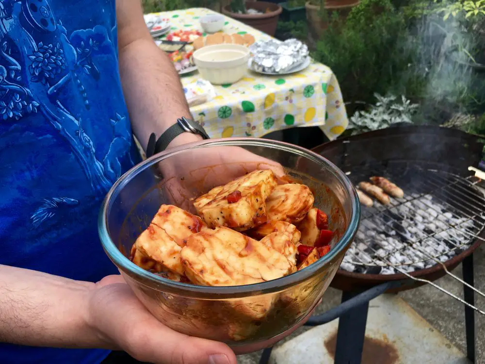 marinated chilli halloumi bbq side