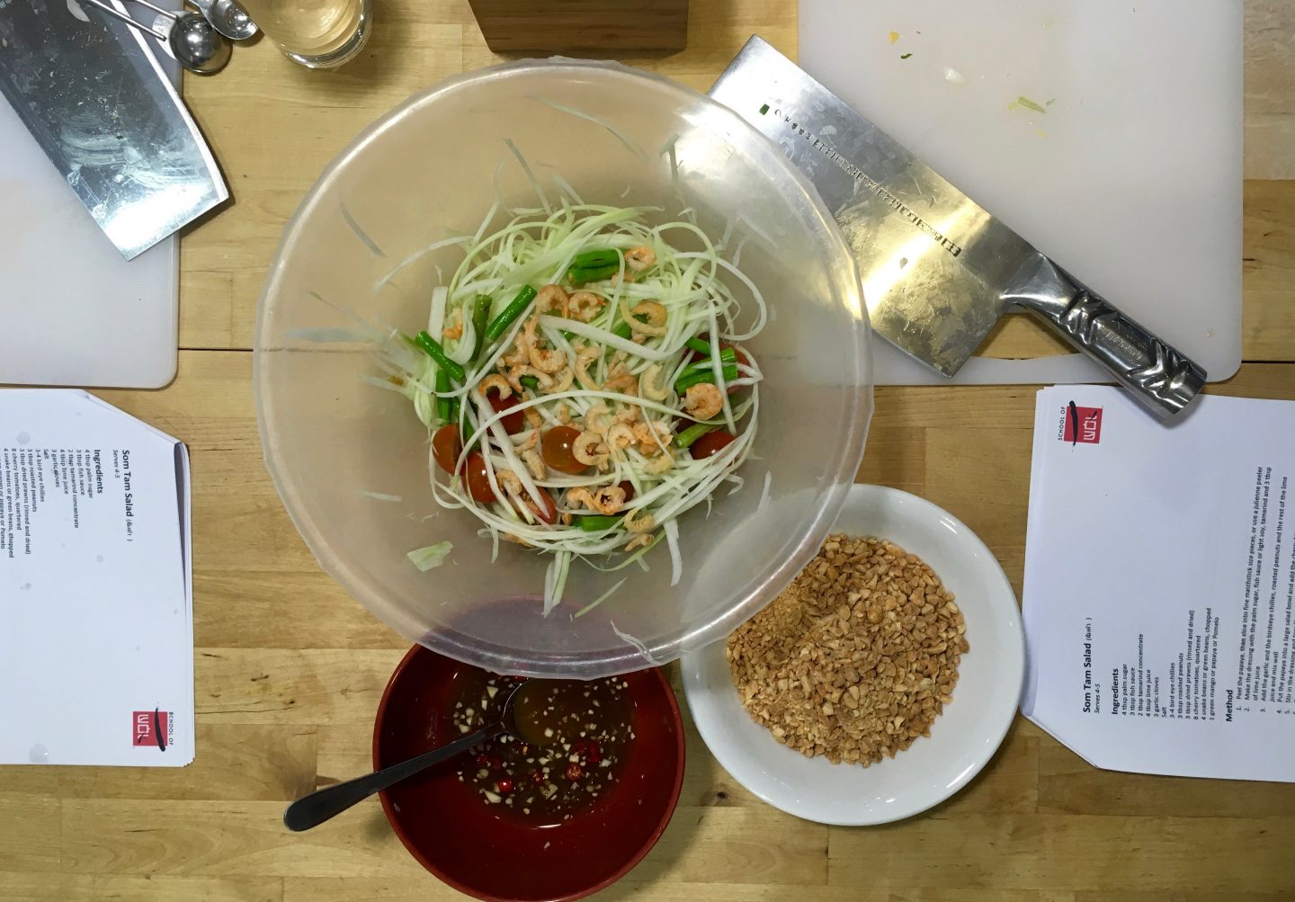 Learning to cook Thai food at the School of Wok in London