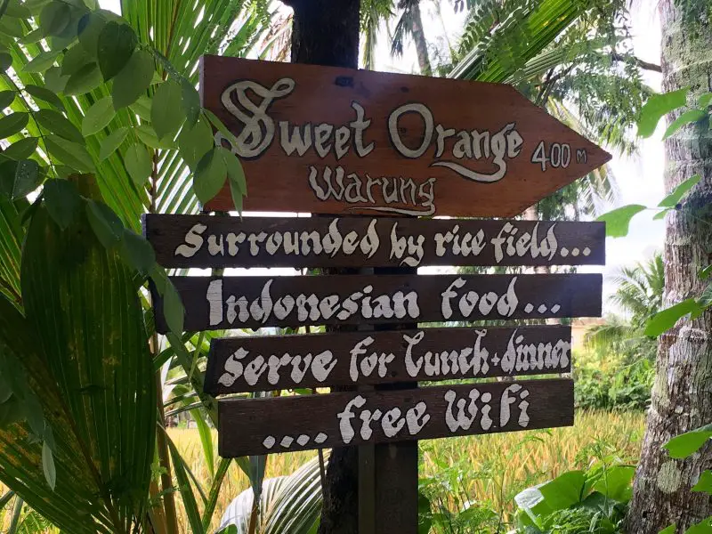 Indonesian food at Sweet Orange Warung