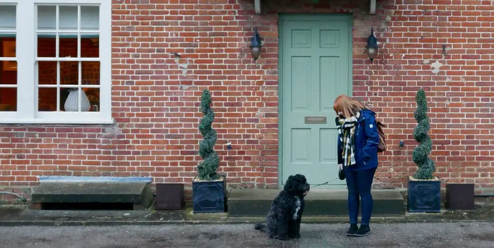 Alex and Meg standing outside the Bell Inn