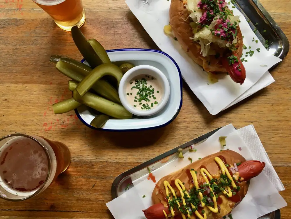 Dogs and pickles at Ferdydurke bar in Melbourne