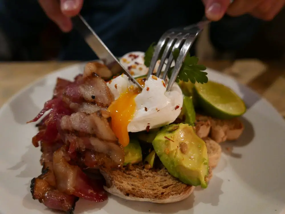 Bacon, avocado and poached egg at Bill's Restaurant