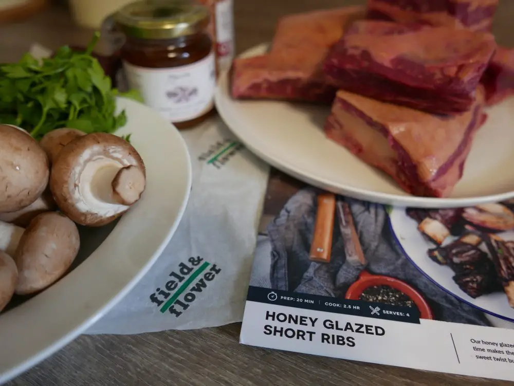 ingredients for honey glazed short ribs