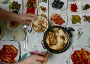 Sundubu Jjgae with Banchan at Sobaan Cookery Class in Seoul