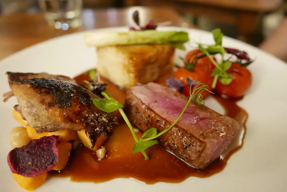 Pan roasted duck breast at The Bell at Skenfrith