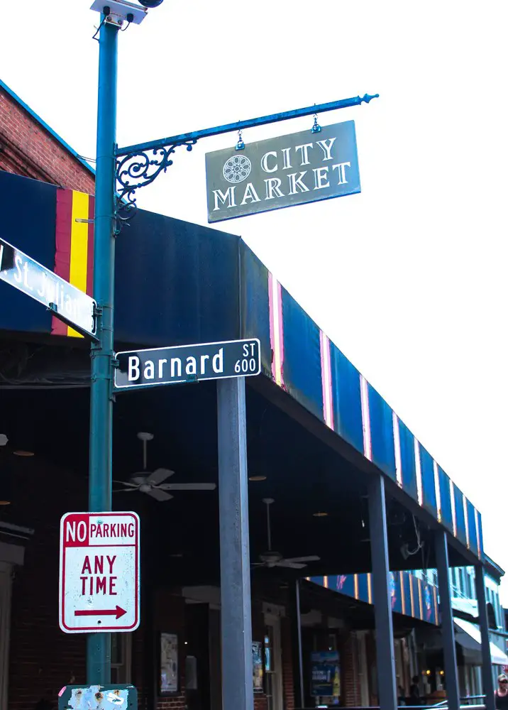 City Market sign on Barnard Street in Savannah, Georgia