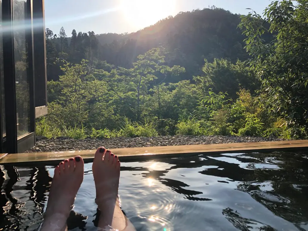 Private bathing in the Momijima Outdoor Onsen