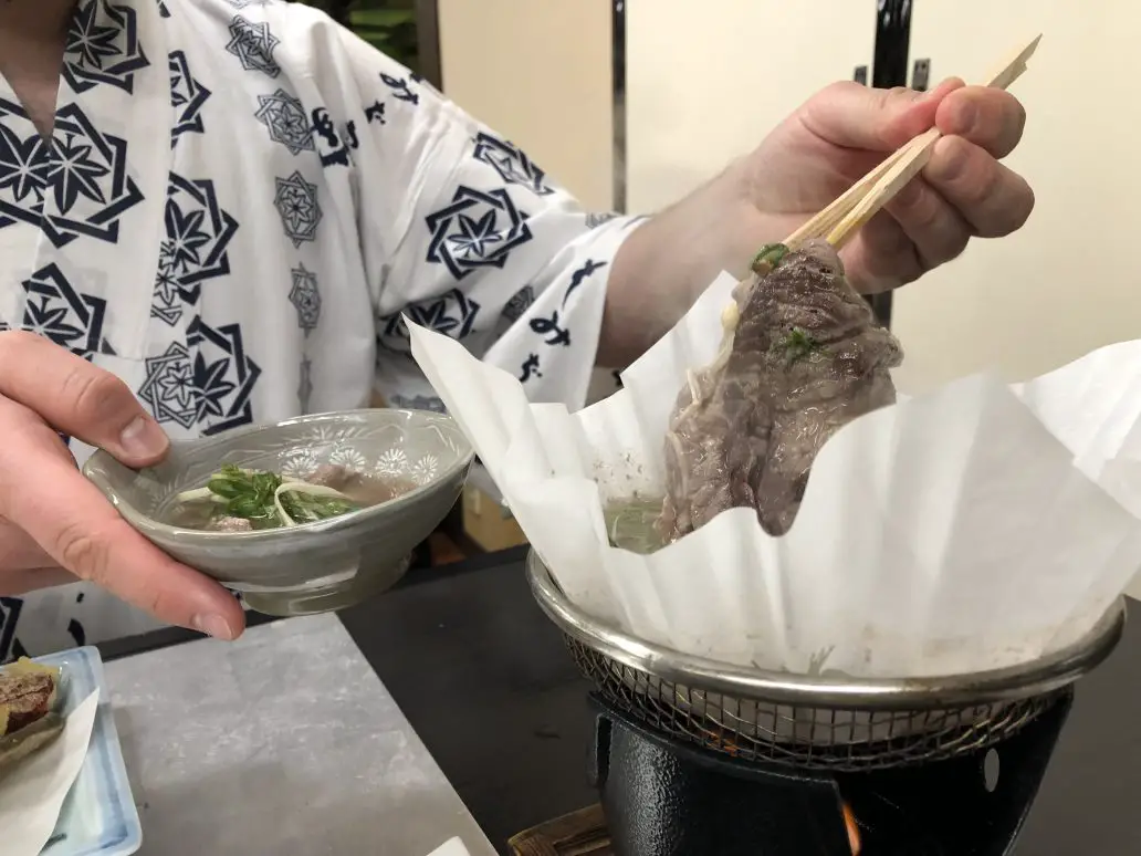 Nabe course at a Kaiseki meal