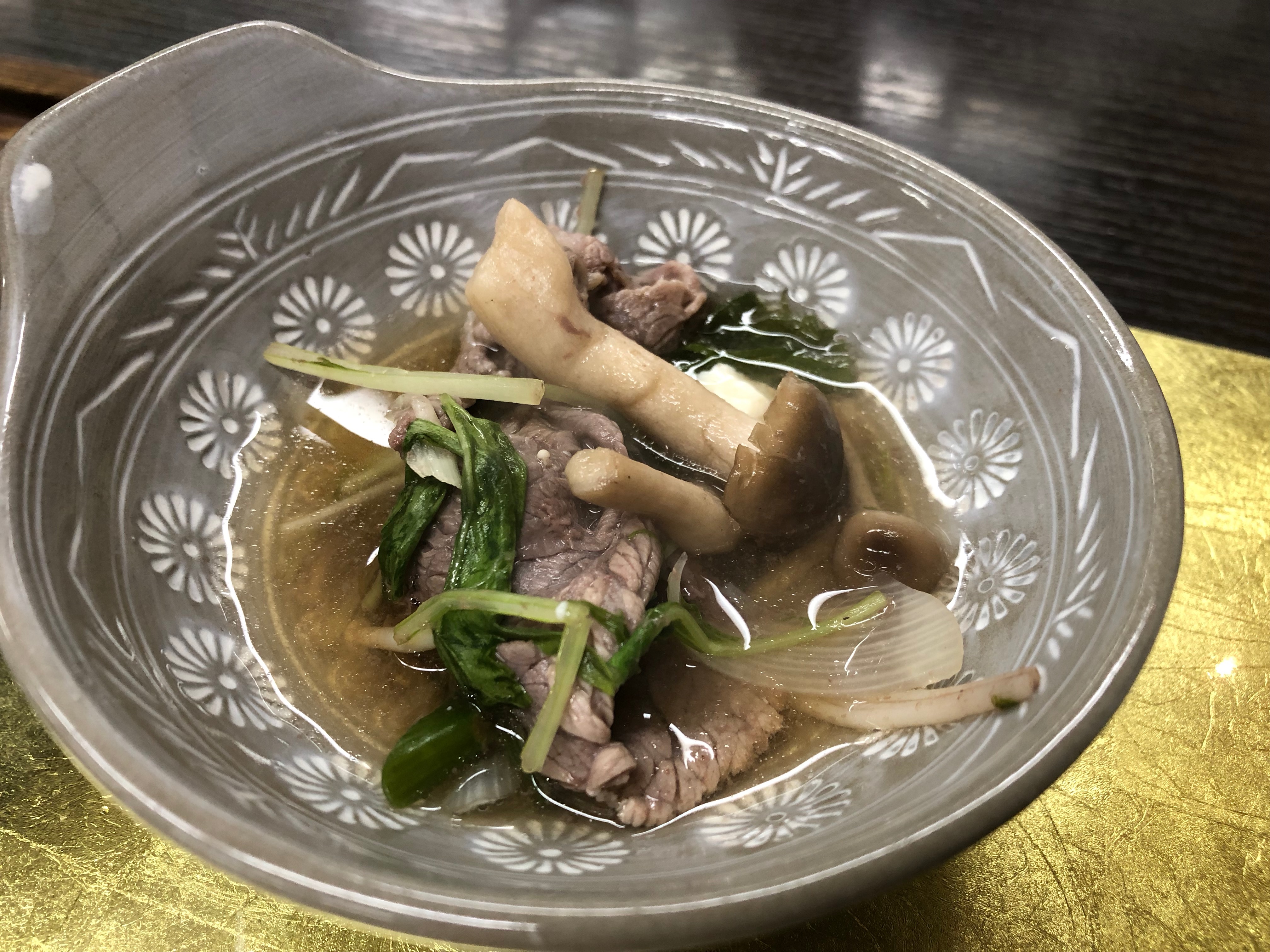 The Zensai mushroom dish as part of our Kaiseki meal at Momijiya Honkan Takao Sanso