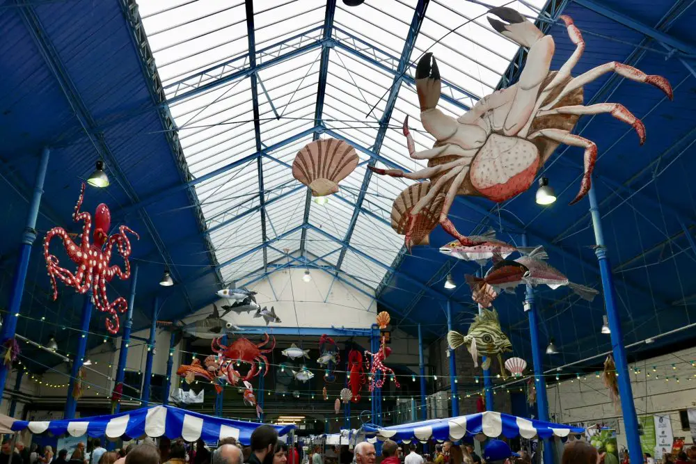 Seafood theme at Abergavenny in the covered market