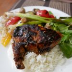 Sticky balsamic chicken with griddled antipasti