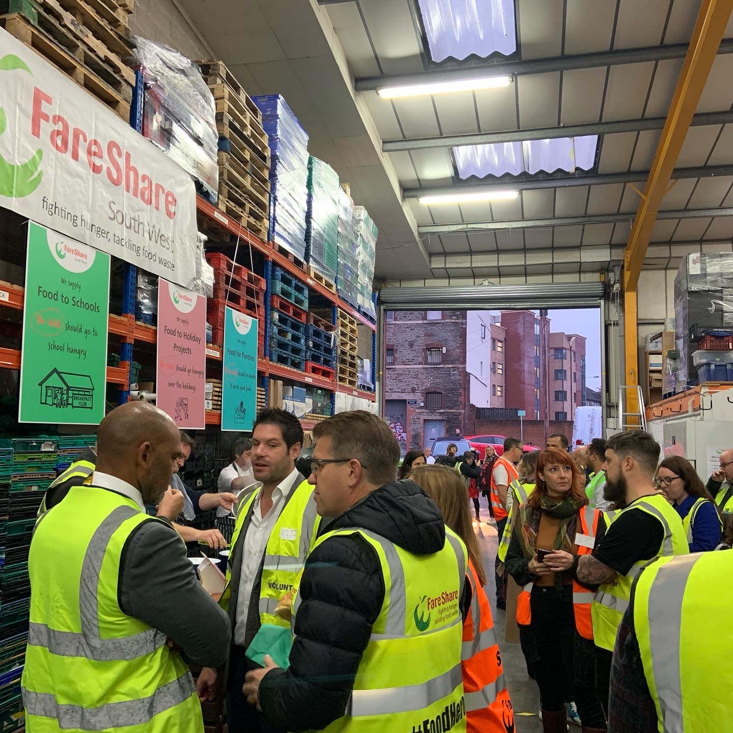 Celebrating the new fridge at the Bristol FareShare depot